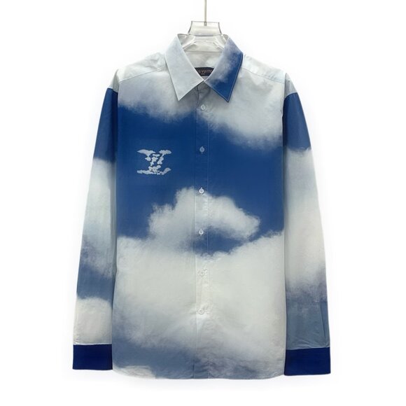 Louis Vuitton Sky & Cloud Print Cotton Long-Sleeve Shirt L Made In Italy - Picture 1 of 8